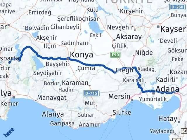 Osmaniye Toprakkale Isparta Arası Kaç Km - Yol Haritası