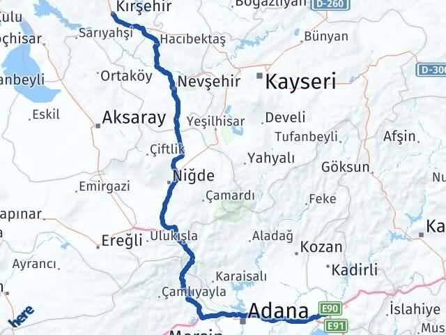 Osmaniye Toprakkale Kırşehir Arası Kaç Km - Yol Haritası