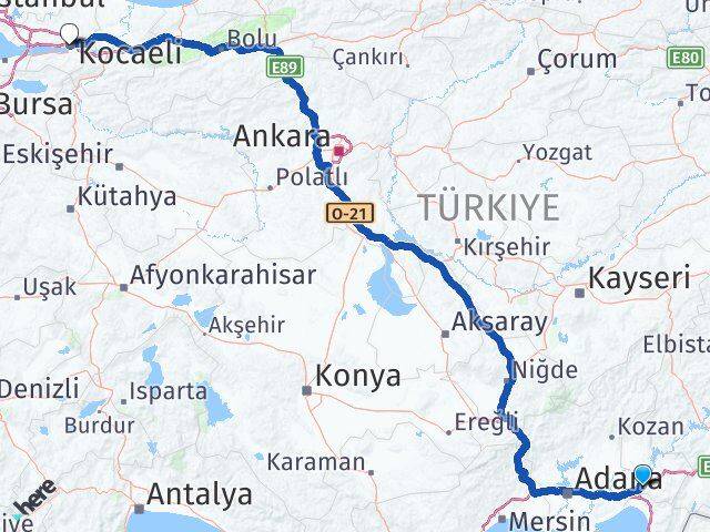 Osmaniye Toprakkale Kocaeli Arası Kaç Km - Yol Haritası