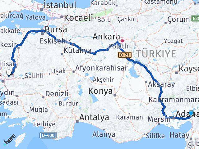 Osmaniye Toprakkale Manisa Arası Kaç Km - Yol Haritası
