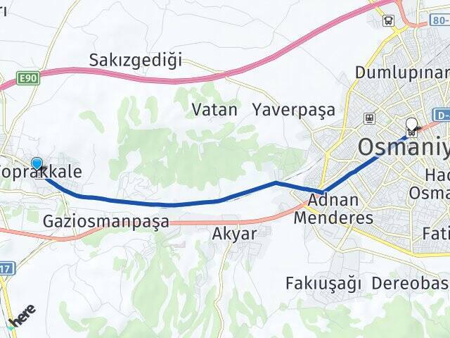 Toprakkale Osmaniye Otogarı Arası Kaç Km - Yol Tarifi