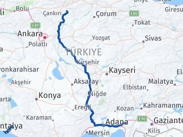 Osmaniye Yapraklı Çankırı Arası Kaç Km - Yol Haritası