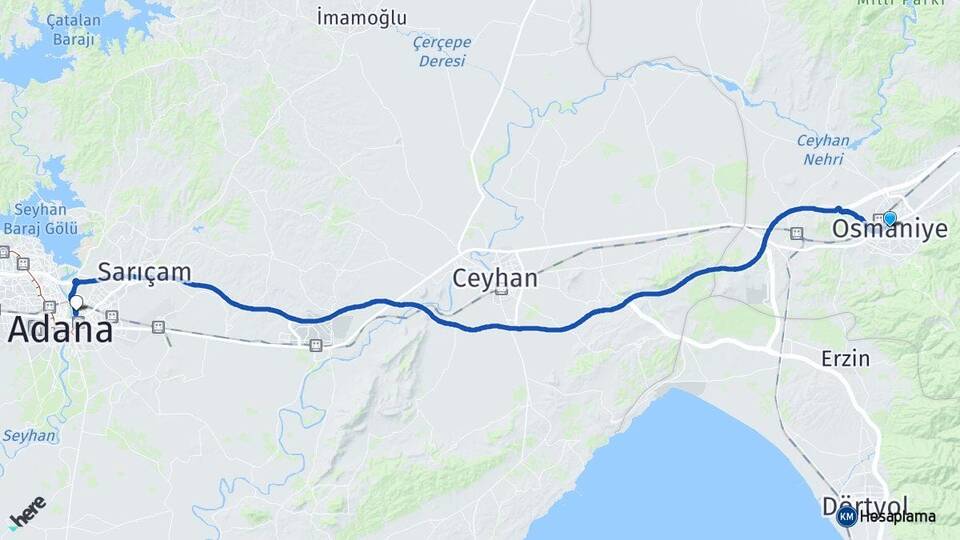 Osmaniye Yüreğir Arası Kaç Km - Yol Tarifi