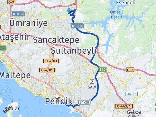 Özyeğin Üniversitesi Pendik Tren İstasyonu Arası Kaç Km - Yol Tarifi