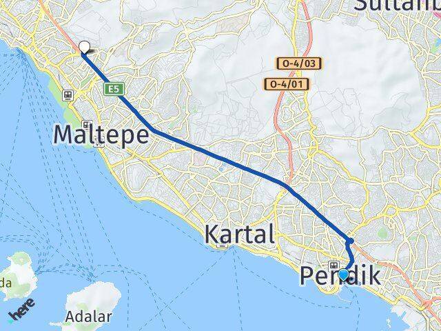 Pendik İDO Terminali Aydınevler Arası Kaç Km - Yol Tarifi