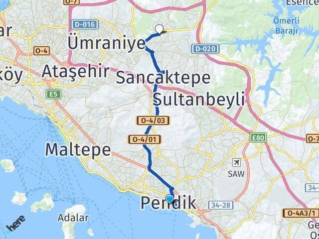 Pendik İDO Terminali Cumhuriyet Arası Kaç Km - Yol Tarifi