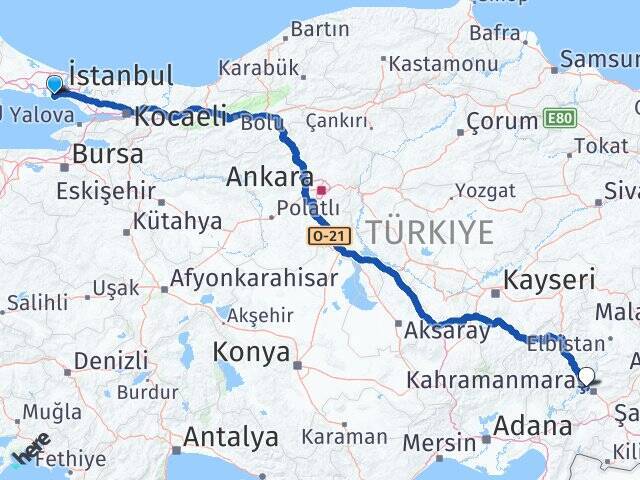 Radisson Blu Hotel Istanbul Ottomare Dulkadiroğlu Arası Kaç Km - Yol Tarifi