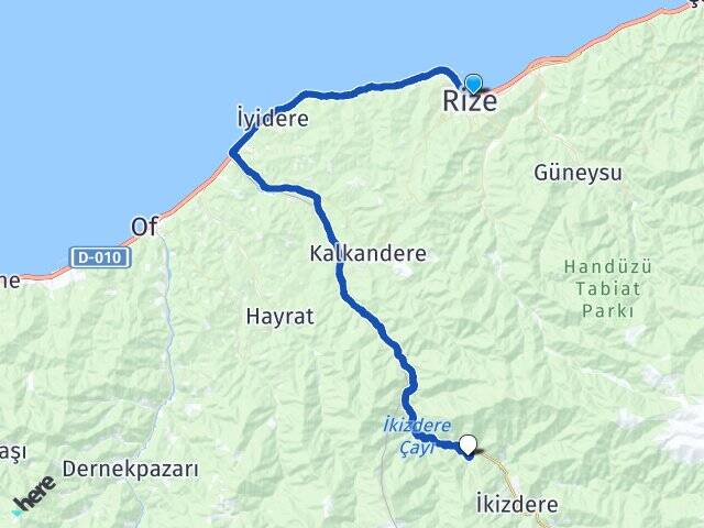 Rize Ayvalık İkizdere Arası Kaç Km - Yol Haritası
