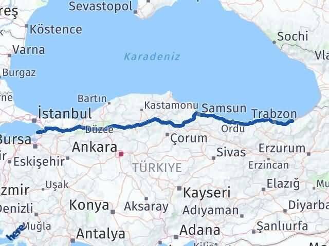 Rize Çınarcık Arası Kaç Km - Yol Tarifi