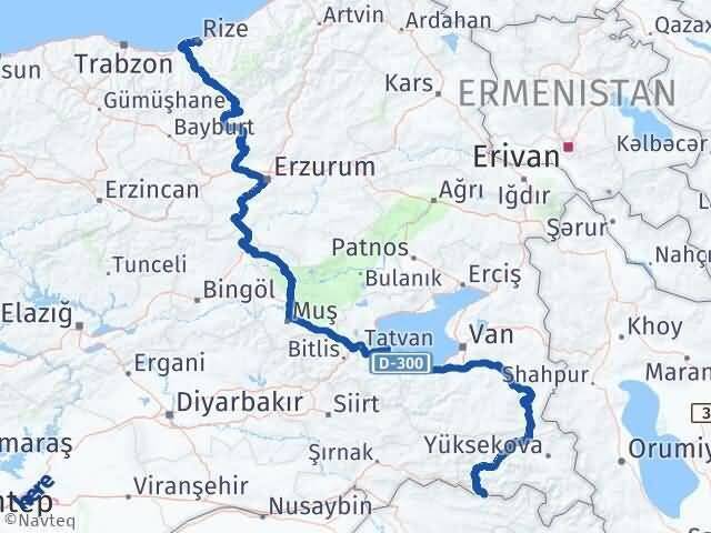 Rize Çukurca Arası Kaç Km - Yol Tarifi
