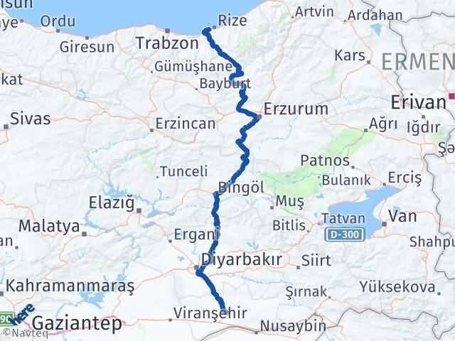 Rize Derepazarı Mardin Arası Kaç Km - Yol Haritası
