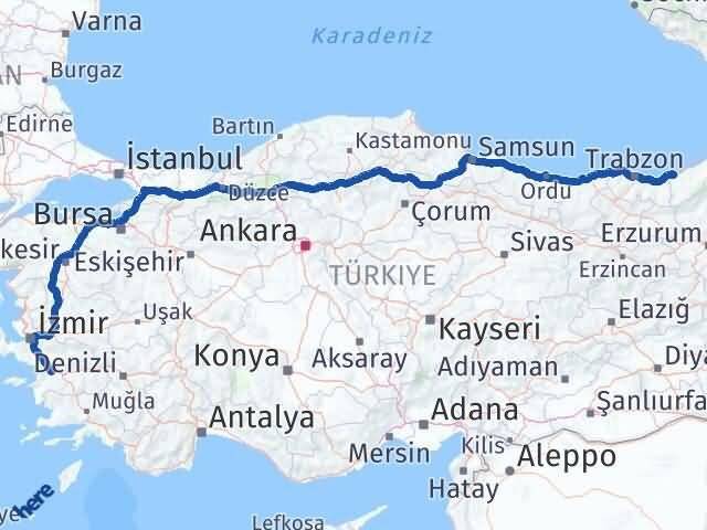 Rize Germencik Aydın Arası Kaç Km - Yol Haritası