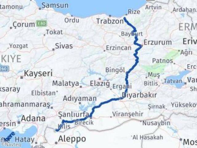 Rize Kalkandere Kilis Arası Kaç Km - Yol Haritası