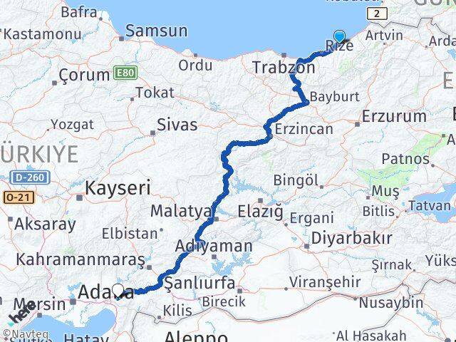 Rize Pazar Osmaniye Arası Kaç Km - Yol Haritası
