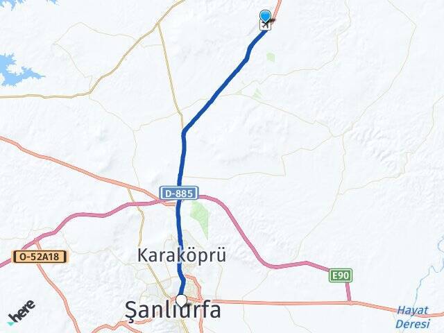 Ş.Urfa GAP Havalimanı Harran Üniversitesi Arası Kaç Km - Yol Tarifi