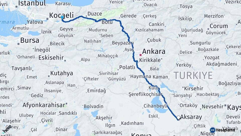Sakarya Adapazarı Aksaray Arası Kaç Km - Yol Haritası