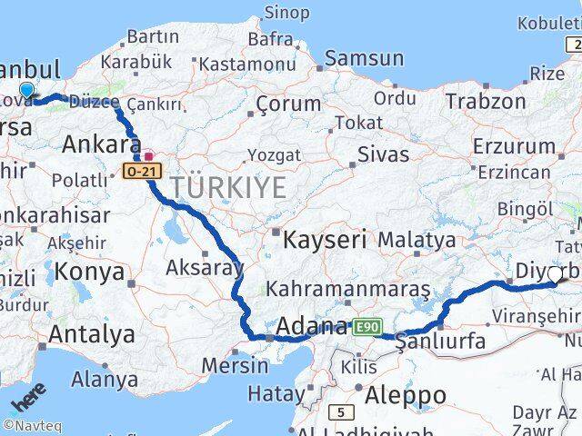 Sakarya Adapazarı Batman Arası Kaç Km - Yol Haritası
