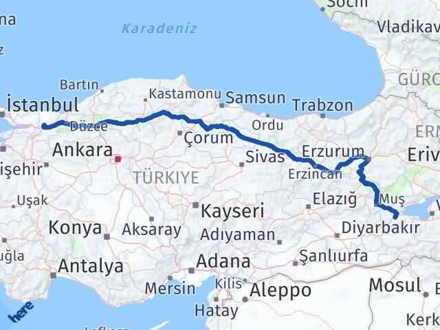 Sakarya Adapazarı Bitlis Arası Kaç Km - Yol Haritası