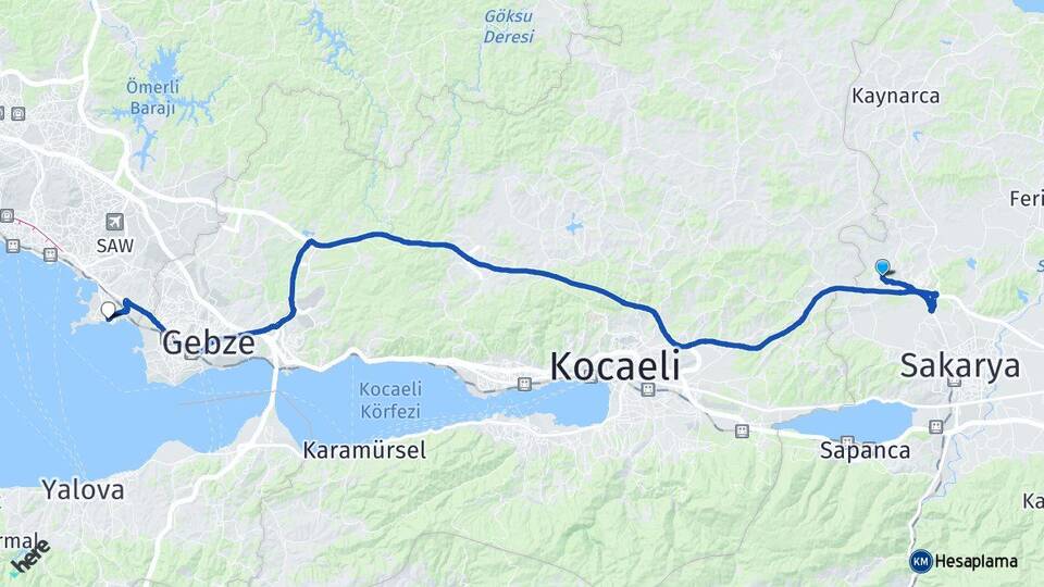 Sakarya Adapazarı Korucuk Tuzla İstanbul Arası Kaç Km - Yol Haritası