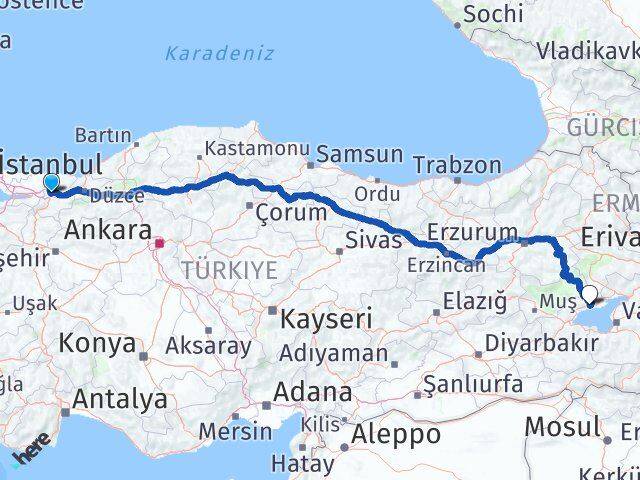 Sakarya Adilcevaz Bitlis Arası Kaç Km - Yol Haritası