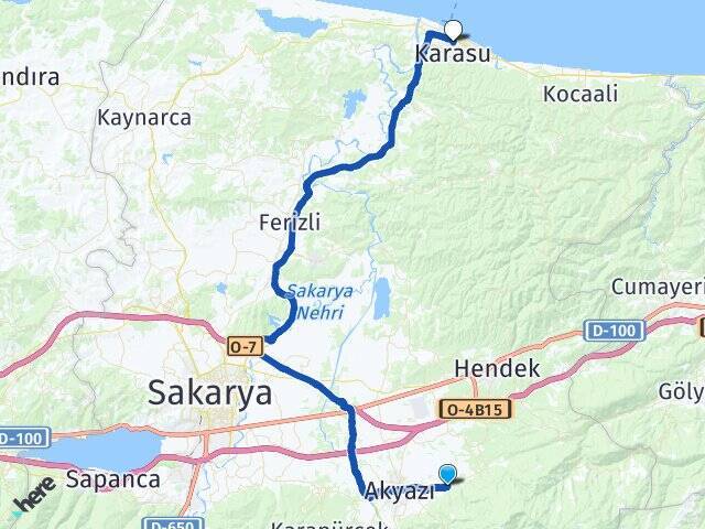 Altındere Gündoğan Karasu Otogarı Arası Kaç Km - Yol Tarifi