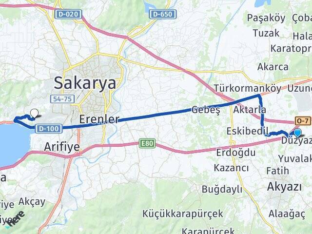 Düzyazı Sakarya Üniversitesi Arası Kaç Km - Yol Tarifi