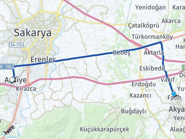 Fatih Arifiye YHT Garı Arası Kaç Km - Yol Tarifi