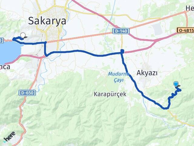 Güzlek Sakarya Üniversitesi Arası Kaç Km - Yol Tarifi