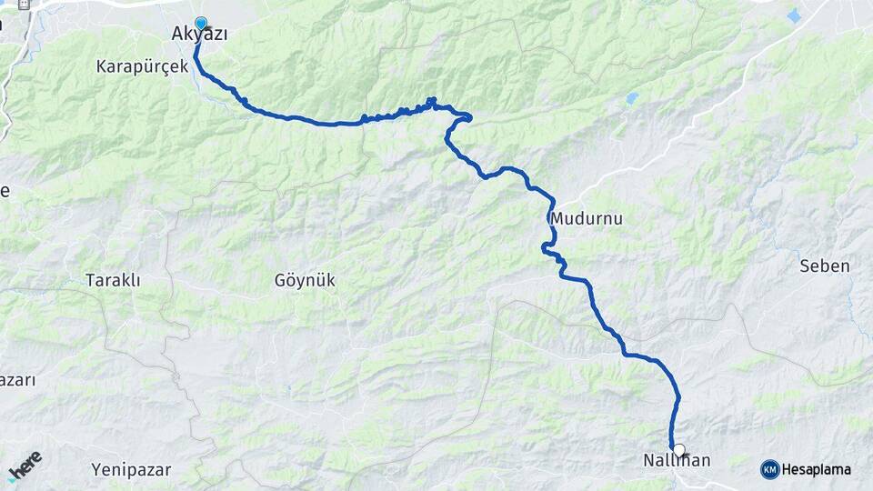 Sakarya Akyazı Nallıhan Ankara Arası Kaç Km - Yol Haritası