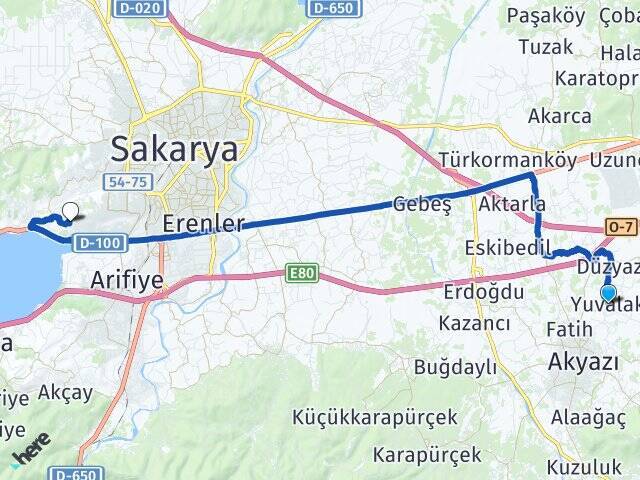 Yuvalak Sakarya Üniversitesi Arası Kaç Km - Yol Tarifi