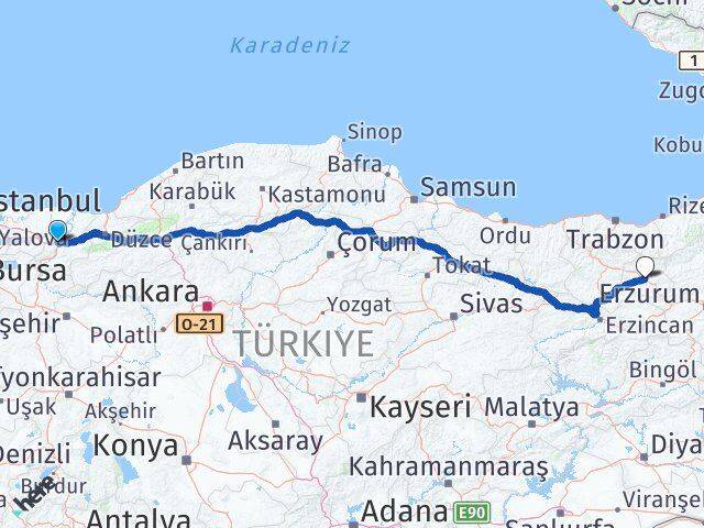 Sakarya Arifiye Bayburt Arası Kaç Km - Yol Haritası