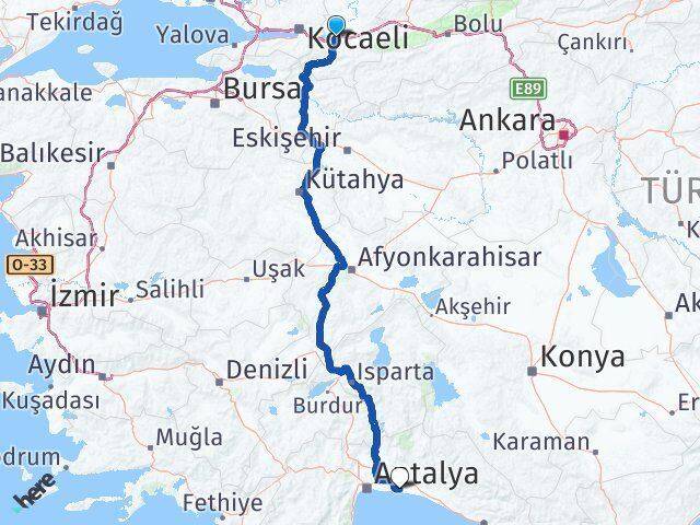 Sakarya Arifiye Belek Serik Antalya Arası Kaç Km - Yol Haritası