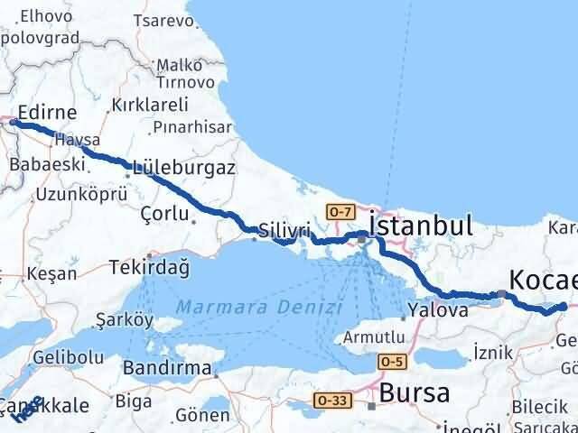 Sakarya Arifiye Edirne Arası Kaç Km - Yol Haritası