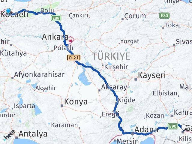 Sakarya Arifiye Gaziantep Arası Kaç Km - Yol Haritası