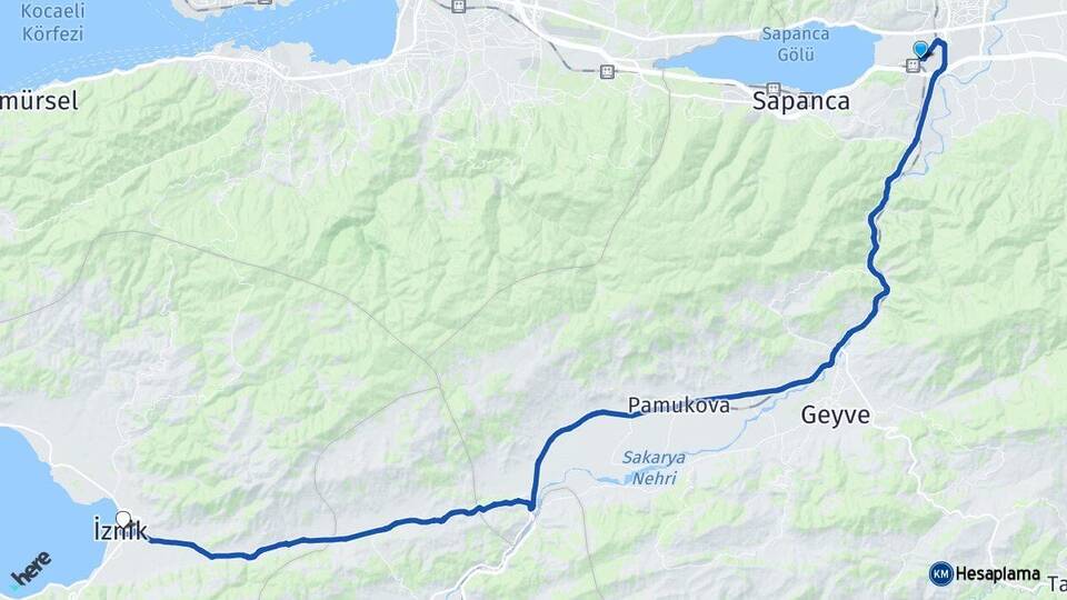 Sakarya Arifiye İznik Bursa Arası Kaç Km - Yol Haritası