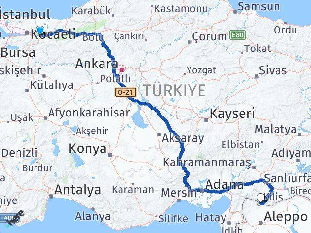 Sakarya Arifiye Kilis Arası Kaç Km - Yol Haritası