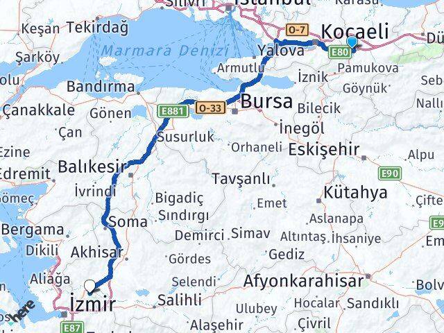 Sakarya Arifiye Manisa Arası Kaç Km - Yol Haritası