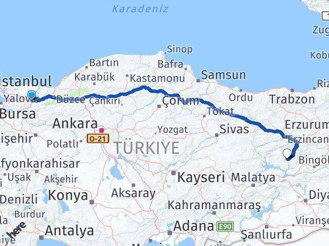 Sakarya Arifiye Tunceli Arası Kaç Km - Yol Haritası