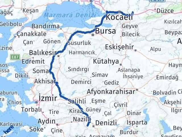 Sakarya Babadağ Denizli Arası Kaç Km - Yol Haritası