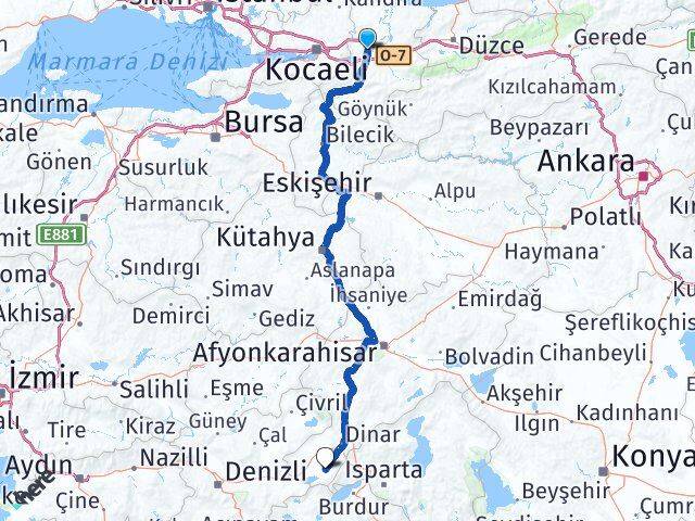 Sakarya Başmakçı Afyonkarahisar Arası Kaç Km - Yol Haritası