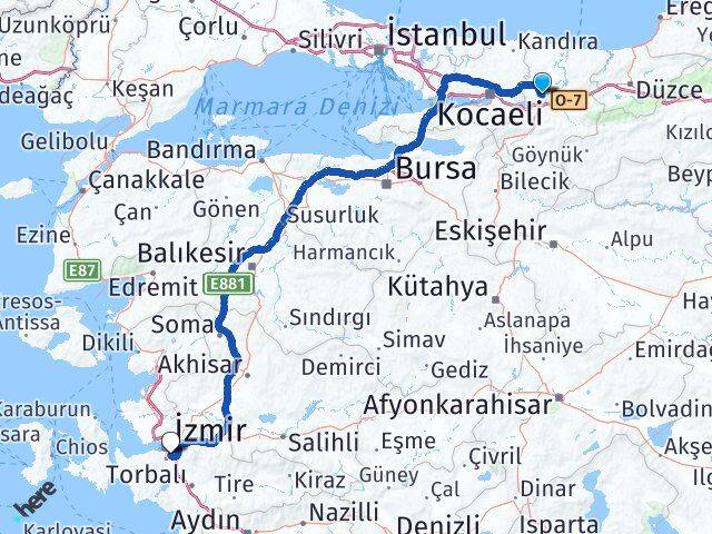 Sakarya Buca İzmir Arası Kaç Km - Yol Haritası