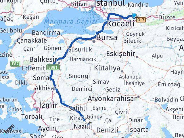 Sakarya Buldan Denizli Arası Kaç Km - Yol Haritası