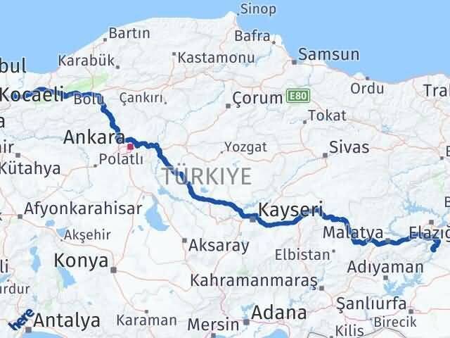 Sakarya Çüngüş Diyarbakır Arası Kaç Km - Yol Haritası