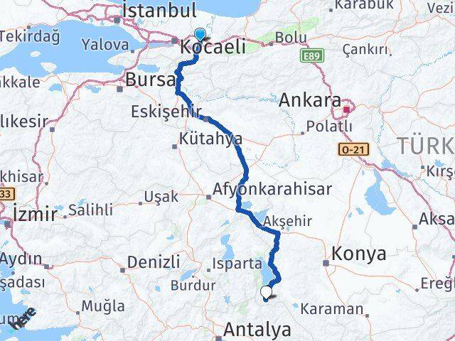Sakarya Derebucak Konya Arası Kaç Km - Yol Haritası
