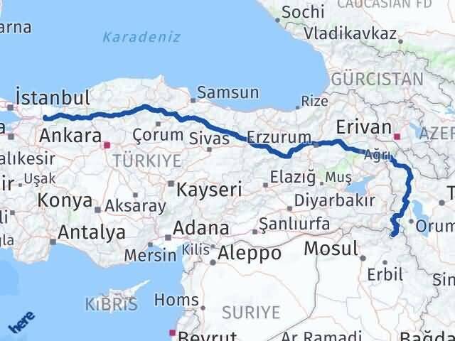 Sakarya Derecik Hakkari Arası Kaç Km - Yol Haritası