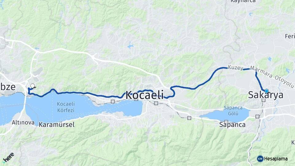 Sakarya Dilovası Arası Kaç Km - Yol Tarifi