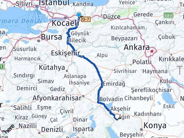 Sakarya Doğanhisar Konya Arası Kaç Km - Yol Haritası
