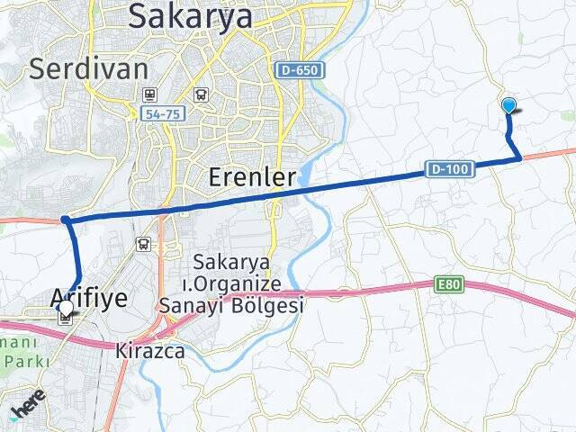 Büyükesence Arifiye YHT Garı Arası Kaç Km - Yol Tarifi