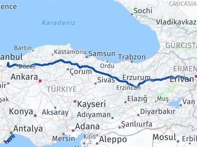 Sakarya Ferizli Iğdır Arası Kaç Km - Yol Haritası
