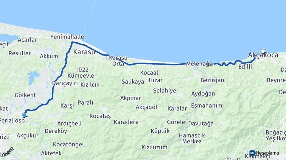 Sinanoğlu Akçakoca Arası Kaç Km - Yol Tarifi